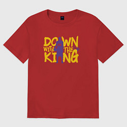 Футболка оверсайз женская Down with the king, цвет: красный