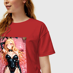 Футболка оверсайз женская Марин Китагава в костюме кролика, цвет: красный — фото 2