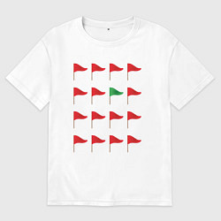 Футболка оверсайз женская Red flag, цвет: белый