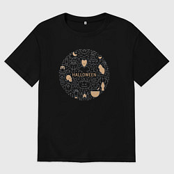 Футболка оверсайз женская Halloween stuff, цвет: черный
