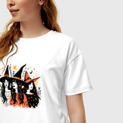 Футболка оверсайз женская Три ведьмы, цвет: белый — фото 2