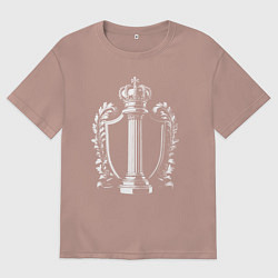 Футболка оверсайз женская Колонна Ульяновска на щите, цвет: пыльно-розовый