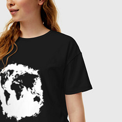 Футболка оверсайз женская Тень Земли, цвет: черный — фото 2
