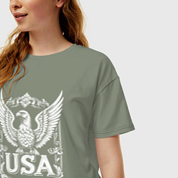 Футболка оверсайз женская Гордый орел США, цвет: авокадо — фото 2