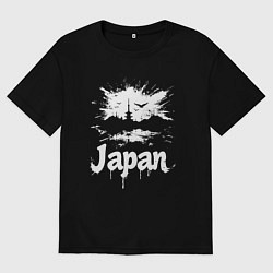 Женская футболка оверсайз Япония в граффити-стиле