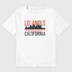 Футболка оверсайз женская California - Los Angeles, цвет: белый