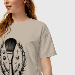 Футболка оверсайз женская Космическая кисть, цвет: миндальный — фото 2
