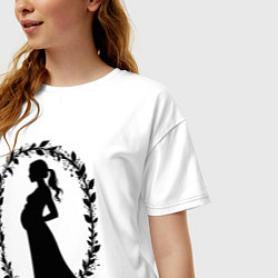Футболка оверсайз женская Беременная грация, цвет: белый — фото 2