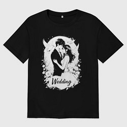 Женская футболка оверсайз Свадьба в стиле аниме