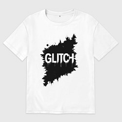 Женская футболка оверсайз Глитч-эффект хаос в пикселях