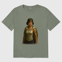 Футболка оверсайз женская Принцесса Мононоке реализм, цвет: авокадо