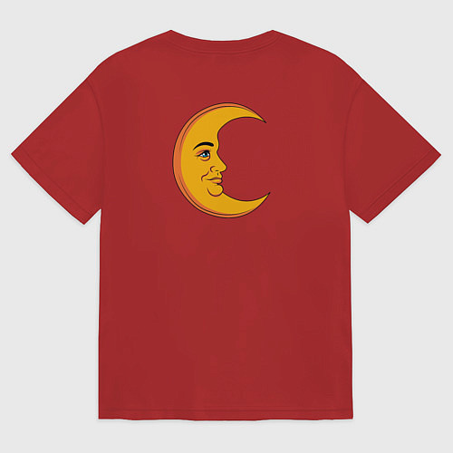 Женская футболка оверсайз Солнце ретро / Красный – фото 2