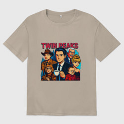 Футболка оверсайз женская Twin Peaks Multi, цвет: миндальный
