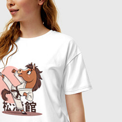 Футболка оверсайз женская Конь Каратист, цвет: белый — фото 2