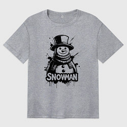 Женская футболка оверсайз Стильный снеговик