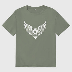 Футболка оверсайз женская Футбольный взлёт, цвет: авокадо