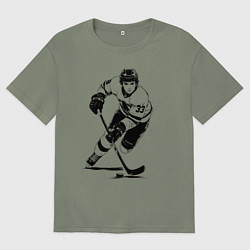 Женская футболка оверсайз Аниме хоккеист в атаке