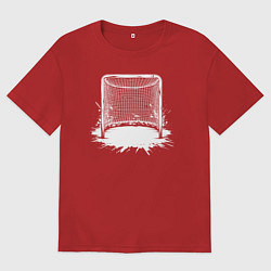 Женская футболка оверсайз Хоккейная рамка