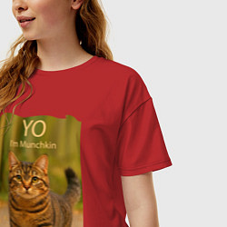 Футболка оверсайз женская Yo - Im Munchkin, цвет: красный — фото 2