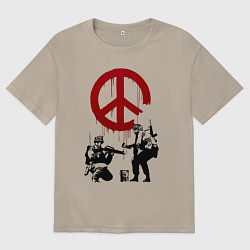 Футболка оверсайз женская Pacific soldiers, цвет: миндальный