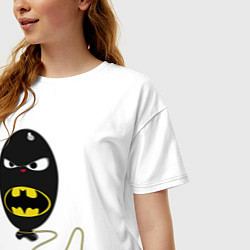 Футболка оверсайз женская Шарик Бэтмен, цвет: белый — фото 2