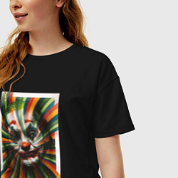 Футболка оверсайз женская Joker face, цвет: черный — фото 2