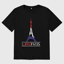 Футболка оверсайз женская Love Paris, цвет: черный