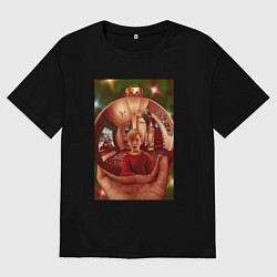 Женская футболка оверсайз Home alone