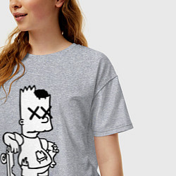 Футболка оверсайз женская Bart Simpsons Zombie, цвет: меланж — фото 2