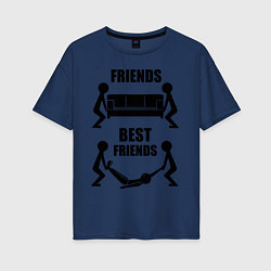 Женская футболка оверсайз Best friends