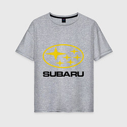 Женская футболка оверсайз Subaru Logo