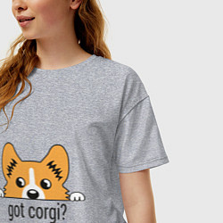 Футболка оверсайз женская Got Corgi, цвет: меланж — фото 2