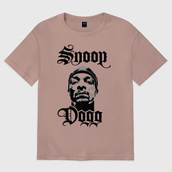 Футболка оверсайз женская Snoop Dogg Face, цвет: пыльно-розовый
