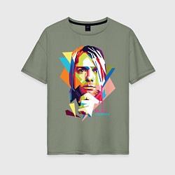 Женская футболка оверсайз Kurt Cobain: Colors