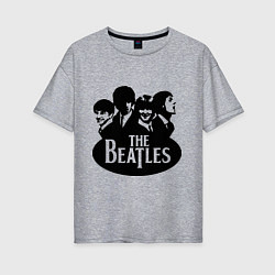 Футболка оверсайз женская The Beatles Band, цвет: меланж