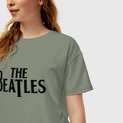 Футболка оверсайз женская The Beatles, цвет: авокадо — фото 2