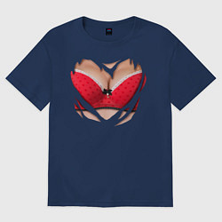 Женская футболка оверсайз Красный бюст