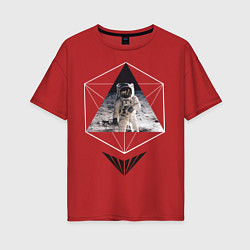 Женская футболка оверсайз Геометрический астронавт
