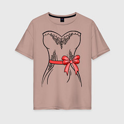 Женская футболка оверсайз Платье невесты