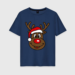 Женская футболка оверсайз Рождественский олень