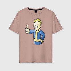 Футболка оверсайз женская Fallout vault boy, цвет: пыльно-розовый