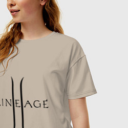 Футболка оверсайз женская Lineage logo, цвет: миндальный — фото 2