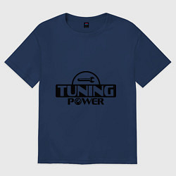 Футболка оверсайз женская Tuning power, цвет: тёмно-синий