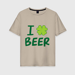 Женская футболка оверсайз Love beer