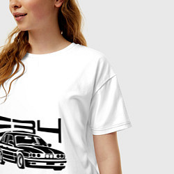Футболка оверсайз женская BMW E34, цвет: белый — фото 2