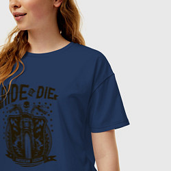 Футболка оверсайз женская Ride or Die, цвет: тёмно-синий — фото 2