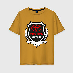 Женская футболка оверсайз Тойота моторс герб