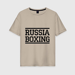 Женская футболка оверсайз Russia boxing