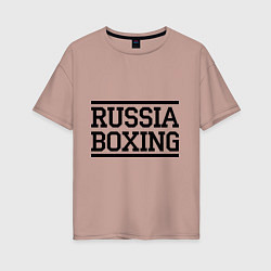 Женская футболка оверсайз Russia boxing