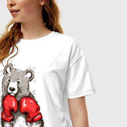 Футболка оверсайз женская Bear Boxing, цвет: белый — фото 2